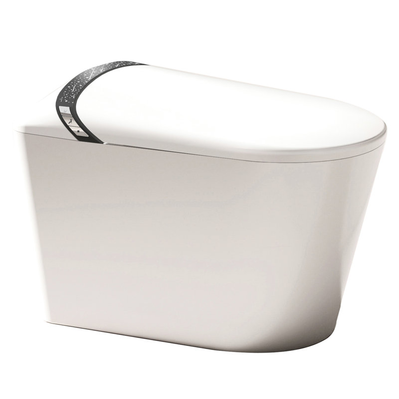 Elongated Smart Toilet With Built - In Bidet, Auto Open/Close Function, Foot Sensor, 1.28 Water Saving Flush, Led Display, Warm Air Dryer, And Heated Seat For Bathroom Luxury