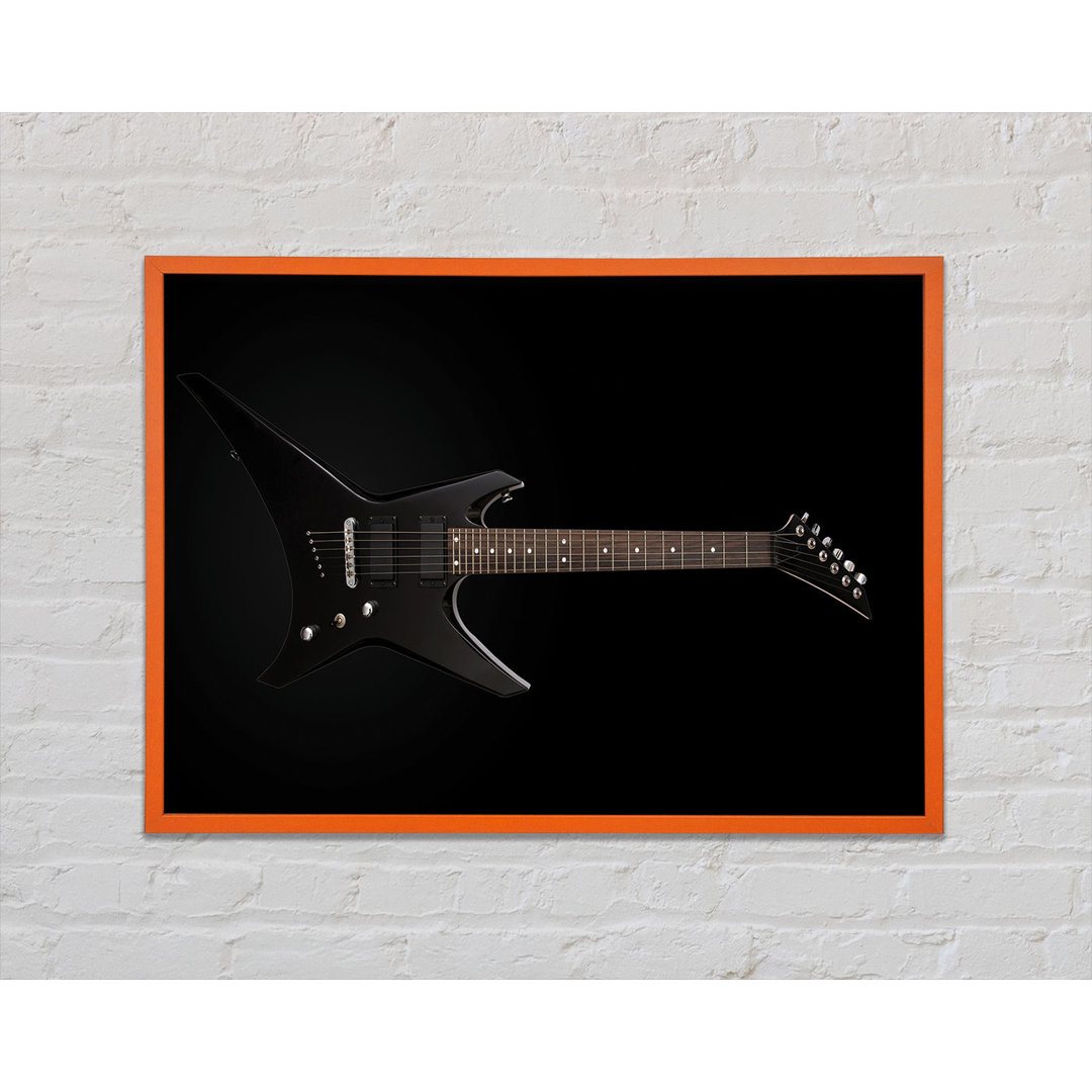 Rock And Roll Black Guitar Gerahmter Druck