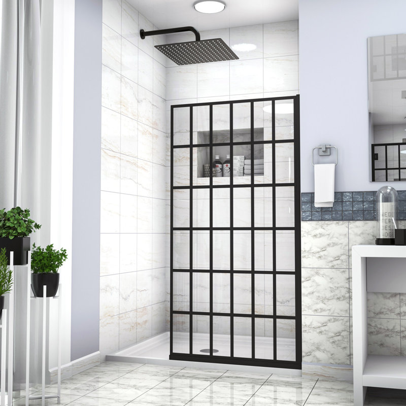 Porte de douche à panneau simple sans cadre H 34 po x H 72 po