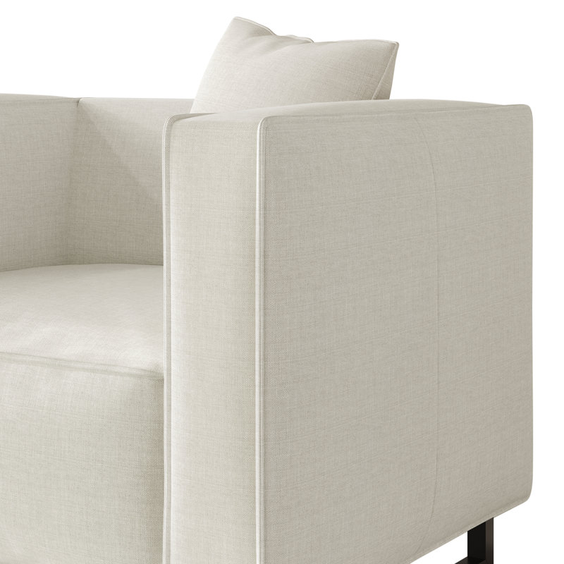 Chaise d'appoint rembourrée en lin, Beige