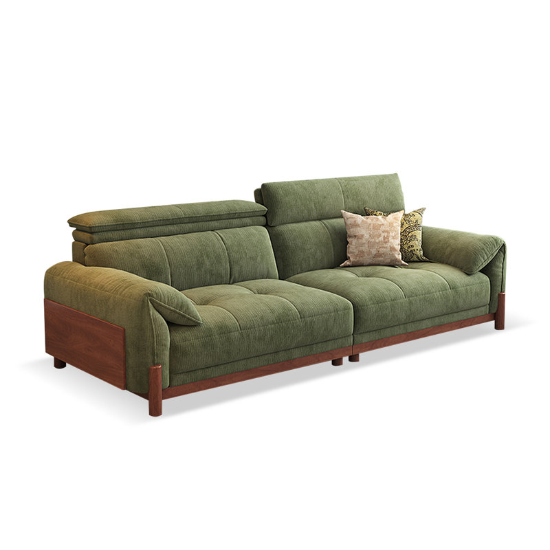 Canapé modulaire en chenille vert, H 40,55 po x l 110,24 po x P 39,37 po, 4, Vert