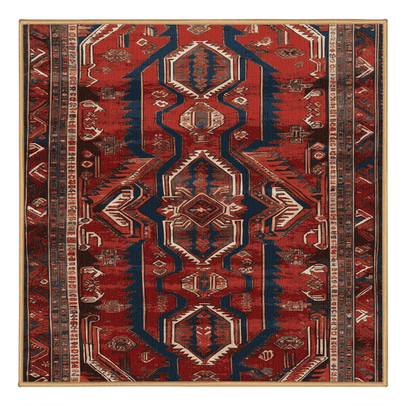 Tapis brun lavable à la machine, Carré 8 pi