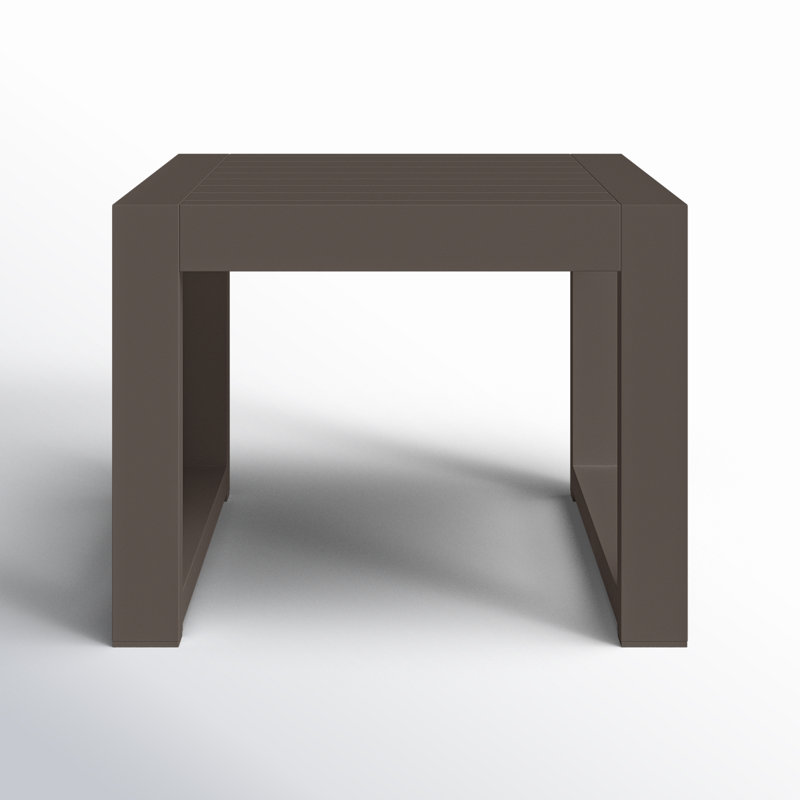 Hoyt 20.48” Outdoor Aluminum End Table, Bronze