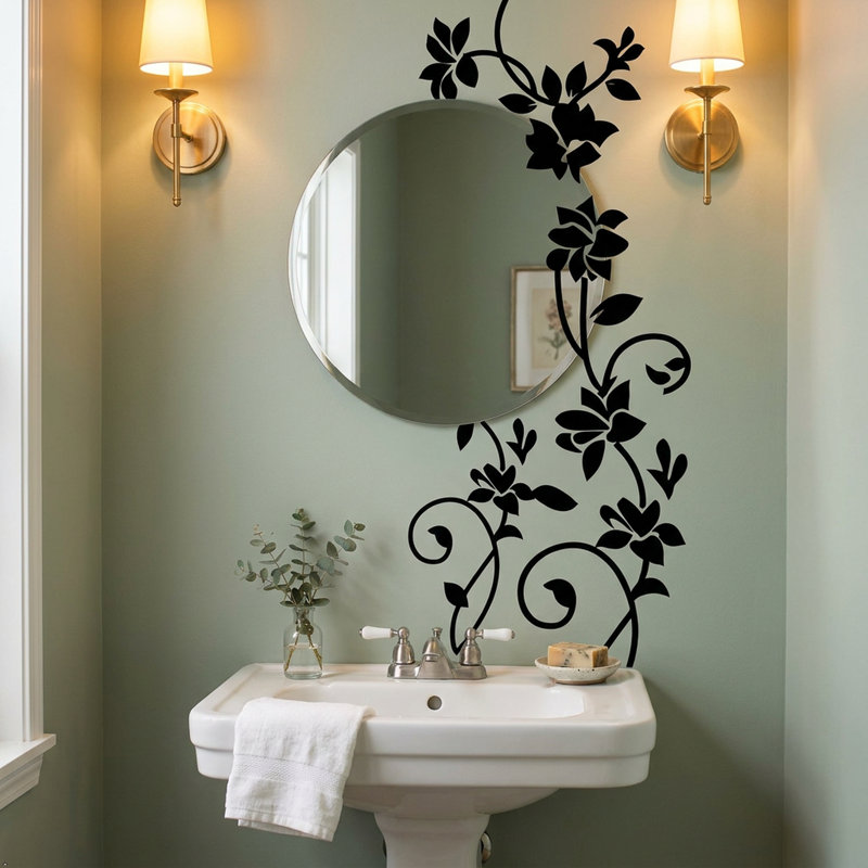Adhésif décoratif en vinyle avec motif de fleurs en rotin picniva