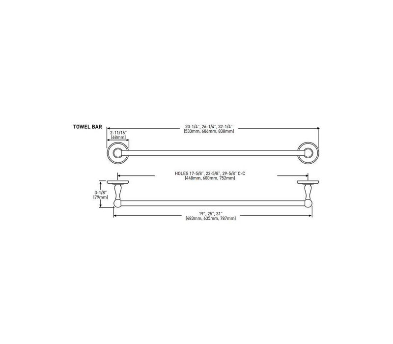 Porte-serviettes TAYMOR C96437E9599F4352BCB3F919CB42E2B1, fini bronze huilé