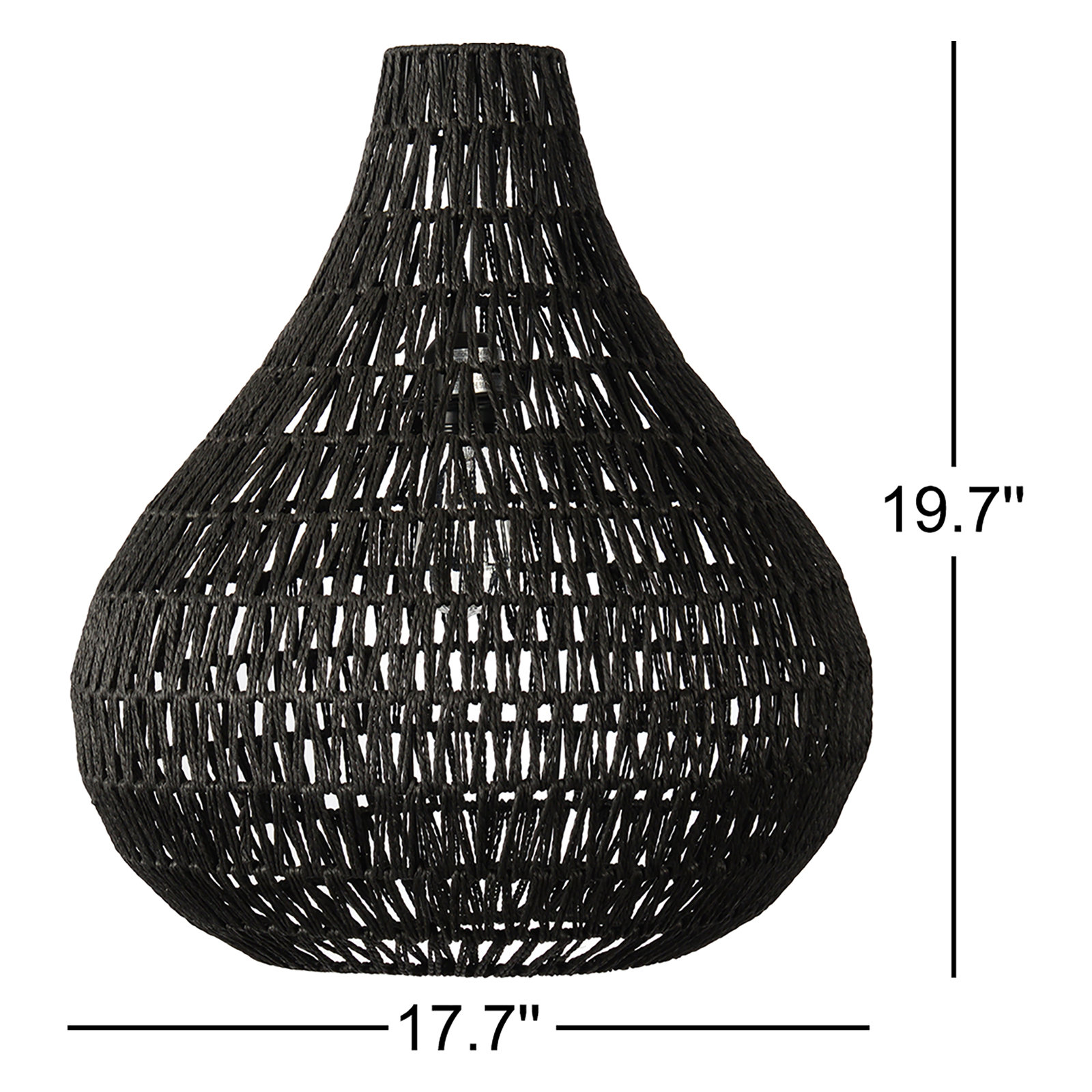 Genesta Dimmable Woven Single Light Pendant, Black