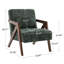 Fauteuil d'appoint rembourré en bois massif de style Mid-Century avec coussin supplémentaire-1180971793