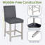Ensemble de chaises à hauteur de comptoir pour 4 personnes, chaise de cuisine avec siège rembourré, tabouret de bar à hauteur de comptoir pour salle à manger, gris argenté