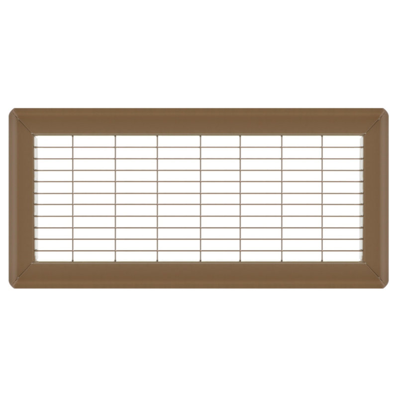 Gril de plancher brun de gros calibre, H 0,9 po x l 6 po x L 16 po
