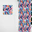 Rose et bleu Designer Waves I - Rideau abstrait - Velours obscurcissant - 1 panneau-107598458