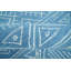 Tapis bleu / blanc en laine touffeté à la main à motif géométrique-1389518797