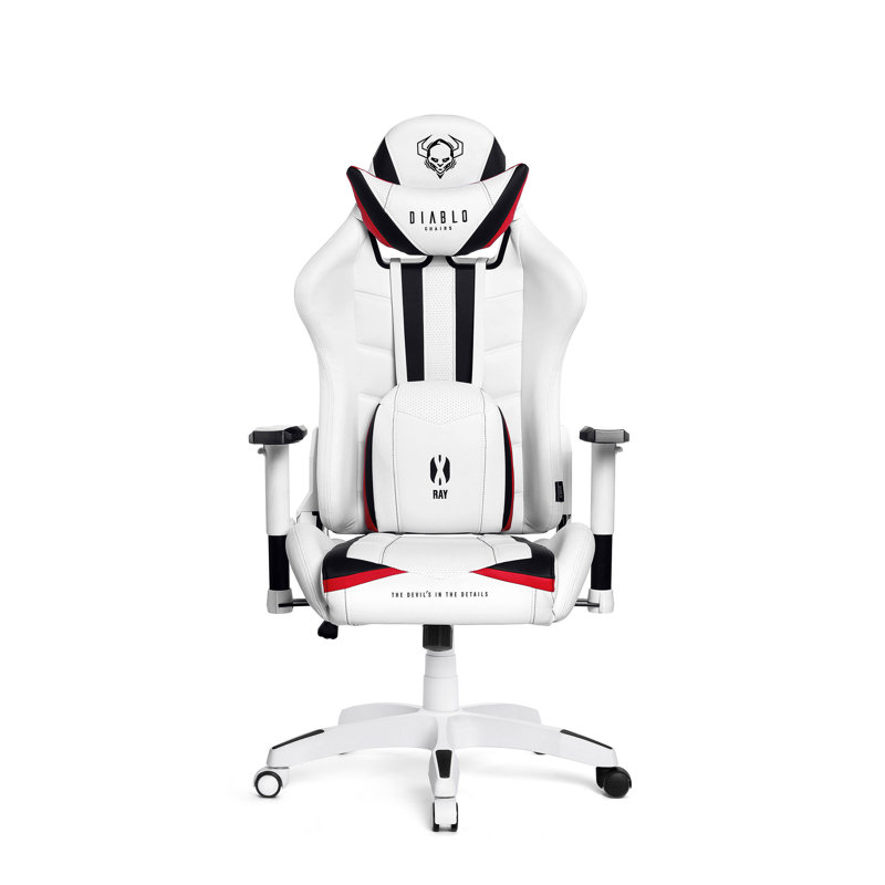 DIABLO CHAIRS White/Black Executive Chair with Wheels
