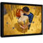 Reproduction d'art encadrée noire, "Le baiser de l'amour et de la vie", style Klimt-554142652