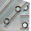 Dakota Fields Aqua Grommet Curtain 2-Panel Window Drapes, 50"x120", Seafoam Umber and White-2099932152