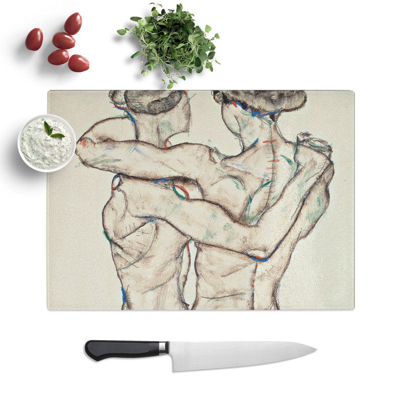 Naked Girls Embracing by Egon Schiele Chopping Board, 0.4cm H x 28.5cm W x 39cm L