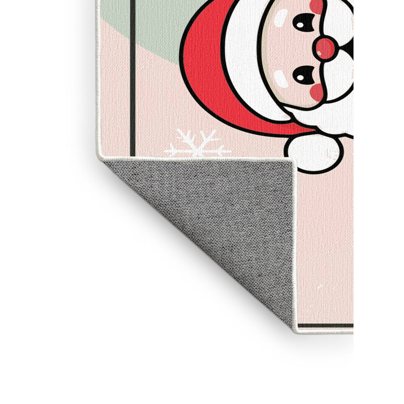 Tapis de vacances d'hiver de Noël lavable The Holiday Aisle®, Rectangulaire 2 pi x 3 pi