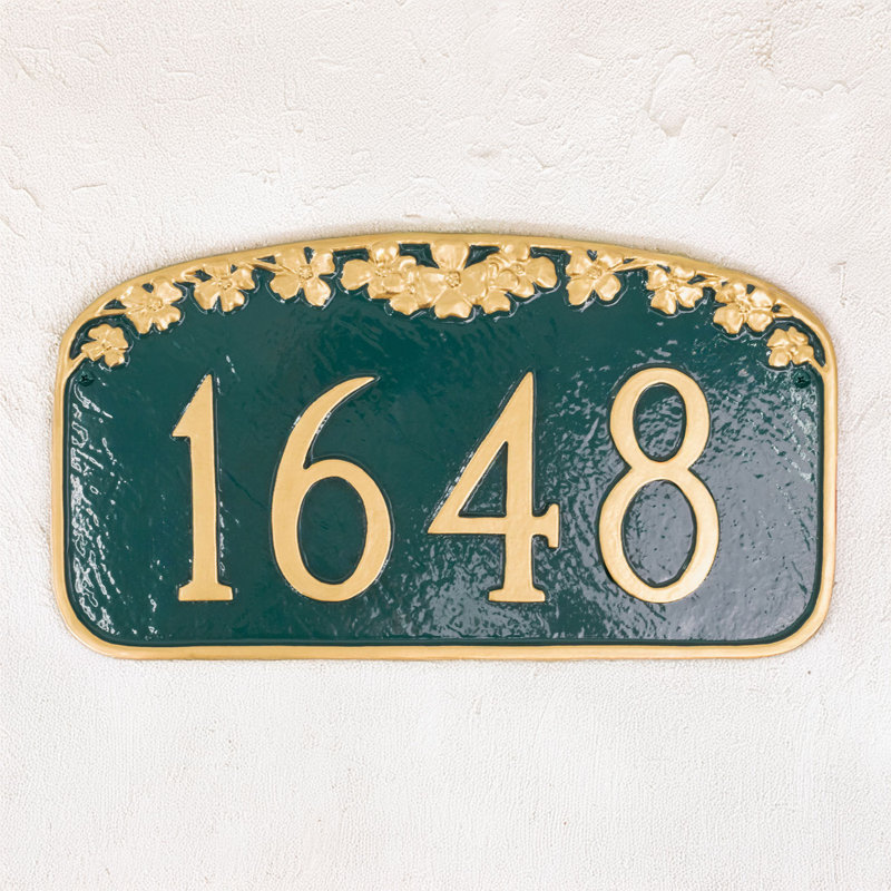 Plaque d’adresse murale sur 1 ligne, Rouge brique / argent, Oui