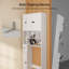Rangement autoportant au-dessus de la toilette, organisateur de salle de bain avec 4 portes et 3 compartiments ouverts, tablette réglable et porte-mouchoirs, blanc