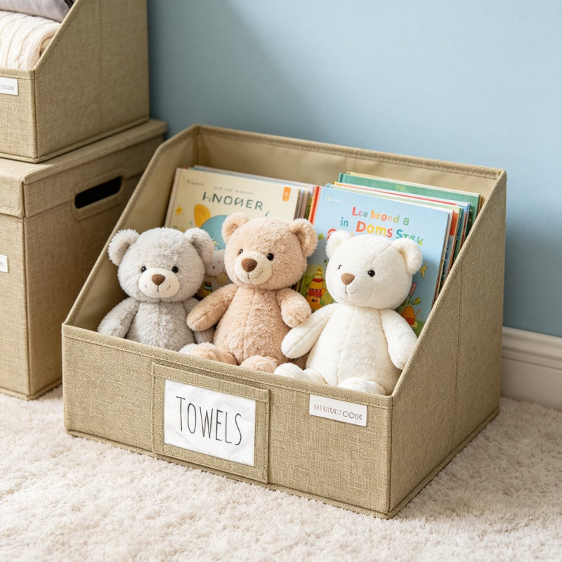 Cubes de rangement ouverts à l'avant 12 x 12 x 10 - Bacs de rangement trapézoïdaux pour placard, organisateur en tissu facile d'accès pour vêtements, serviettes, chandails, paquet de 3