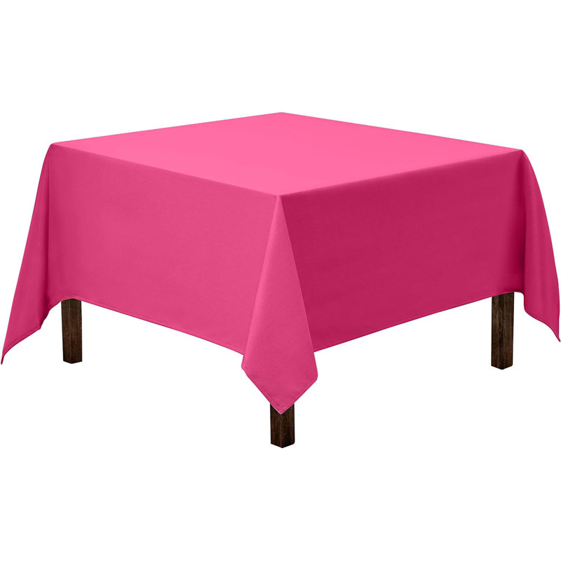 Amilliana Square No Pattern Polyester Tablecloth, Fuchsia, 52" Square