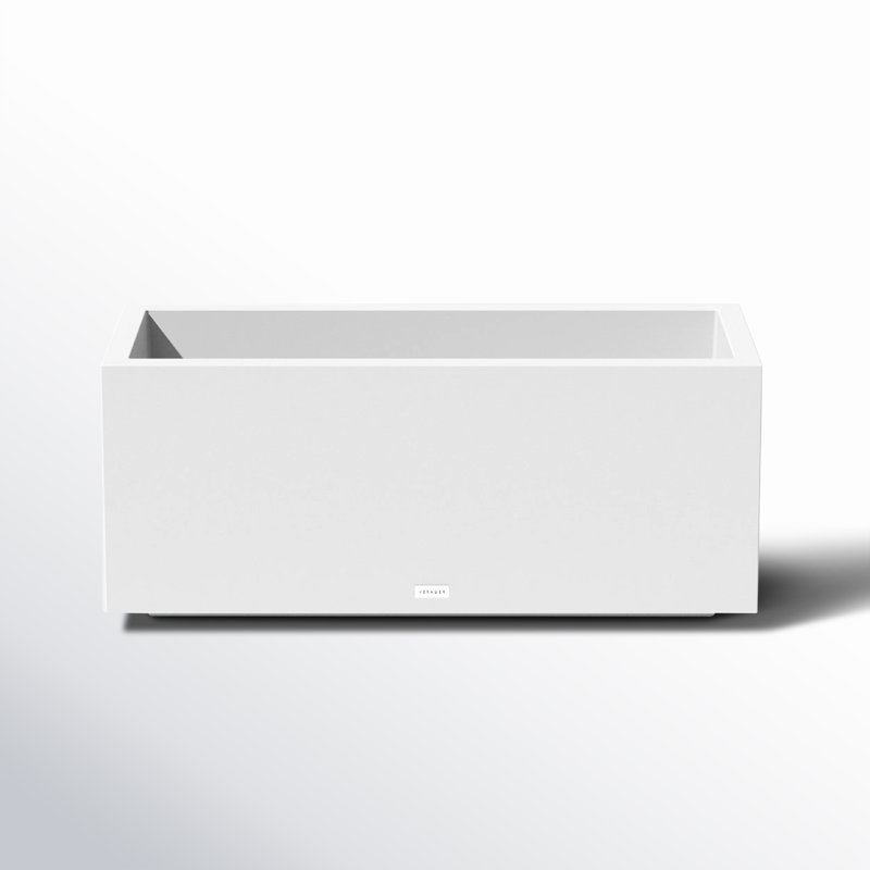 Boîte à fleurs longue Block Series, H 16 po x l 38 po x P 15 po, Blanc