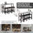 3-People Counter Heihgt Dining Set W/Storage, 4 Piece Kitchen Bar Table Set W/3 Upholstered Stools-913940416