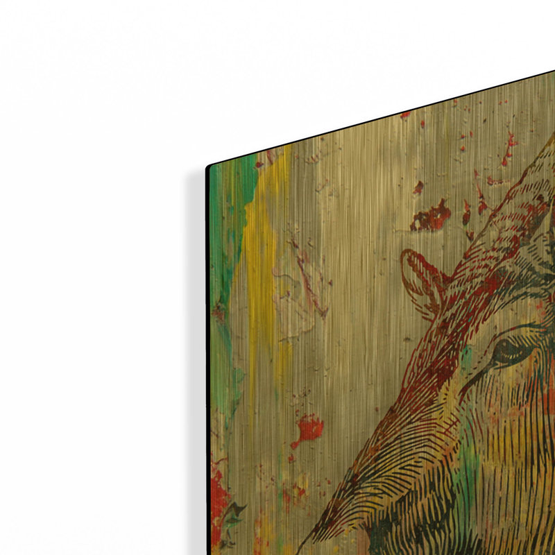 «Arty Beast 1» par Karen Smith, art mural en métal doré, 24 po x 24 po, 24"x24"