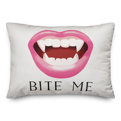  Bite Me Vampire Lumbar Pillow