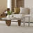 Eco-friendly Wood and Marble Coffee Table Set