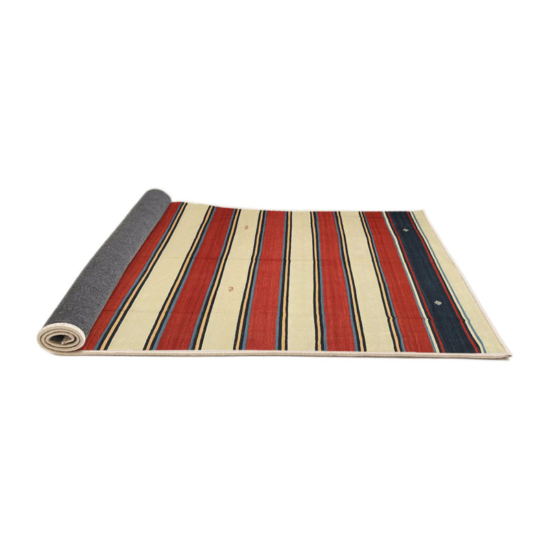 Tapis contemporain rouge / noir, Rectangle 5 pi x 7 pi