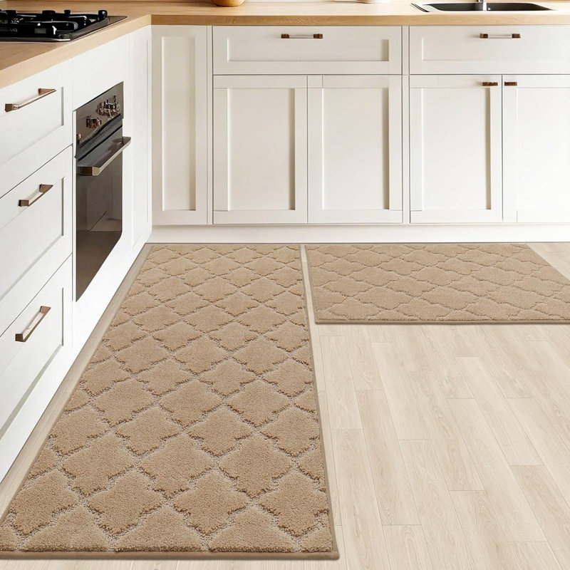 Polyester Kitchen Mat, Beige