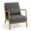 Chaise de loisir avec accoudoirs et pieds en bois massif, canapé d'appoint Mid-Century moderne, 1 siège-238542684