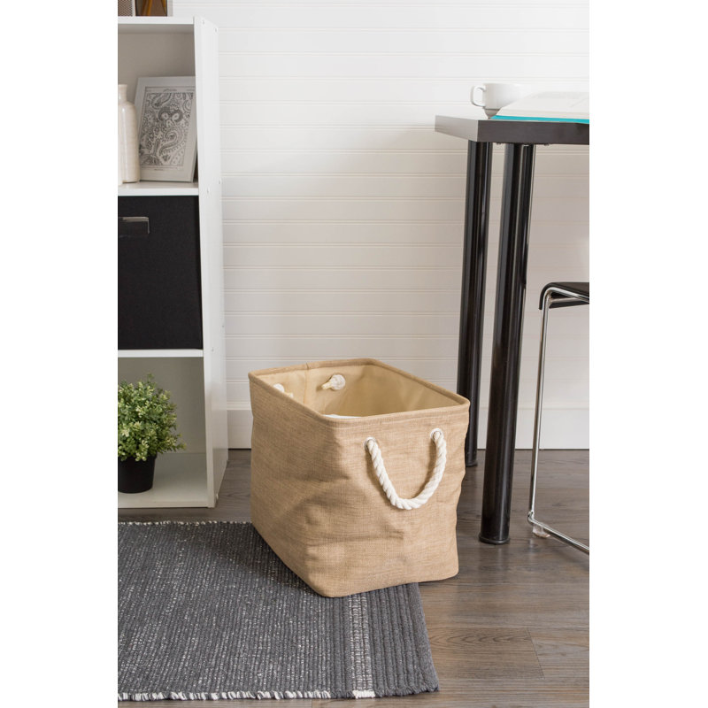 Bac en tissu panaché Aona, H 15 po x l 12 po x P 17,5 po crème, Taupe