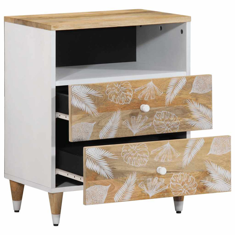 50 cm W Solid Wood Bedside Table