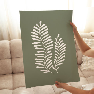«Botanical Sage Green Leaf», reproduction d'art moderne sans cadre