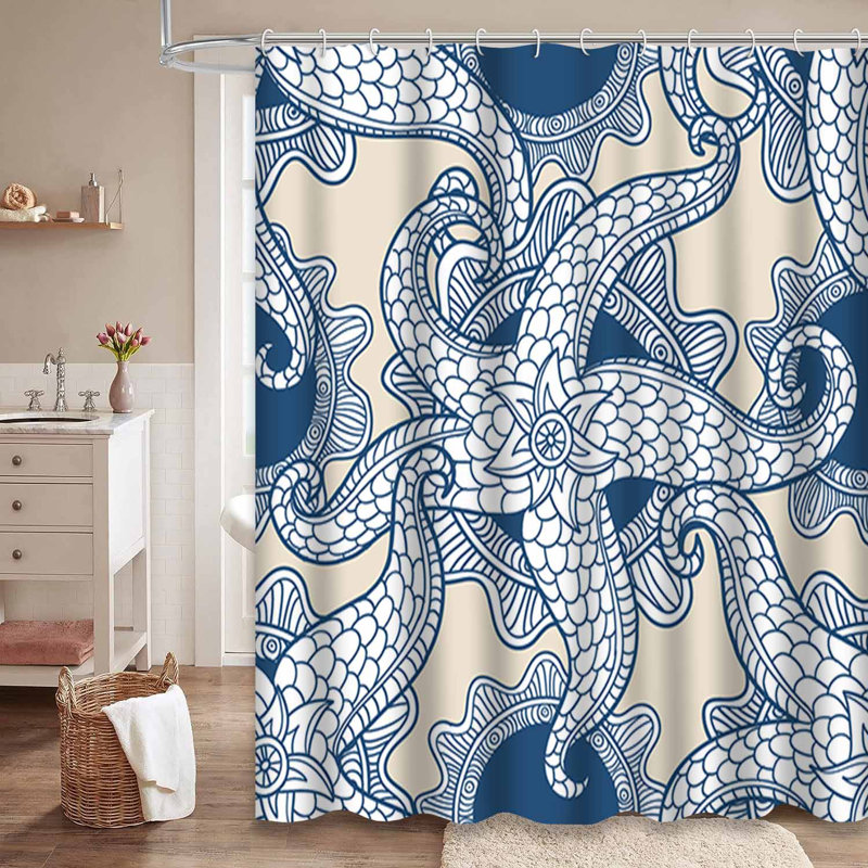 Rideau de douche imperméable avec 12 crochets, L 72 po x l 72 po
