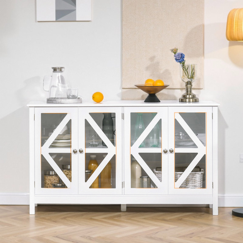Buffet de porte en verre moderne 52 po - Rangement élégant
