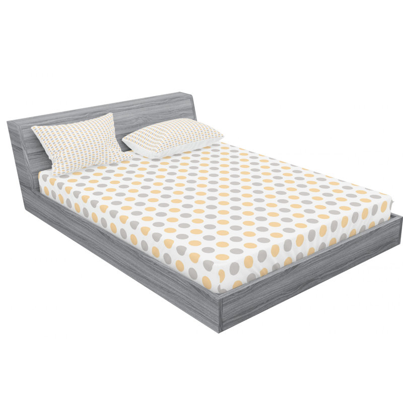 Microfiber Geometric Sheet Set, Queen Sheet Set with Fitted Sheet, Big and Small Dots