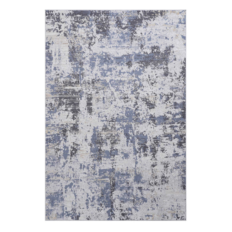 Grey/Denim /Abstract Non-Shedding Living Room Bedroom Dining Home Office Stylish And Stain Resistant Area Rug