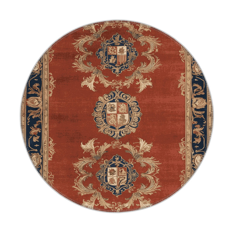 Tapis d'intérieur et d'extérieur brun français, Rond 5 pi