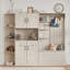 Armoire de vestibule multifonctionnelle gauche-droite (peut être utilisée séparément) avec rangement et 4 crochets, armoire de rangement / arbre d'entrée 2 en 1 pour le salon, la cuisine et le couloir, beige antique-131141768