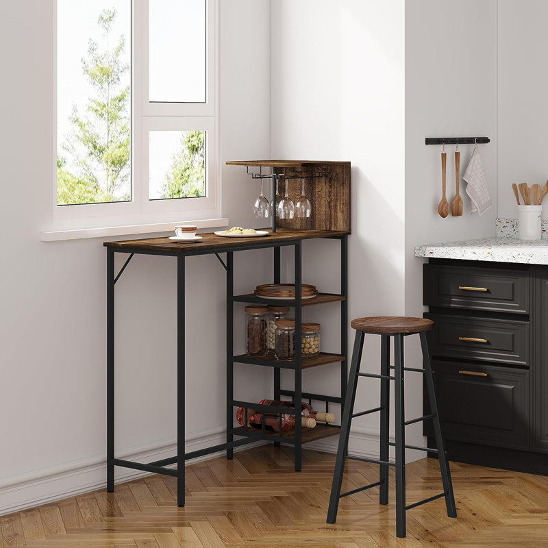 Javor Metal Base Dining Table, Woodlook, Black