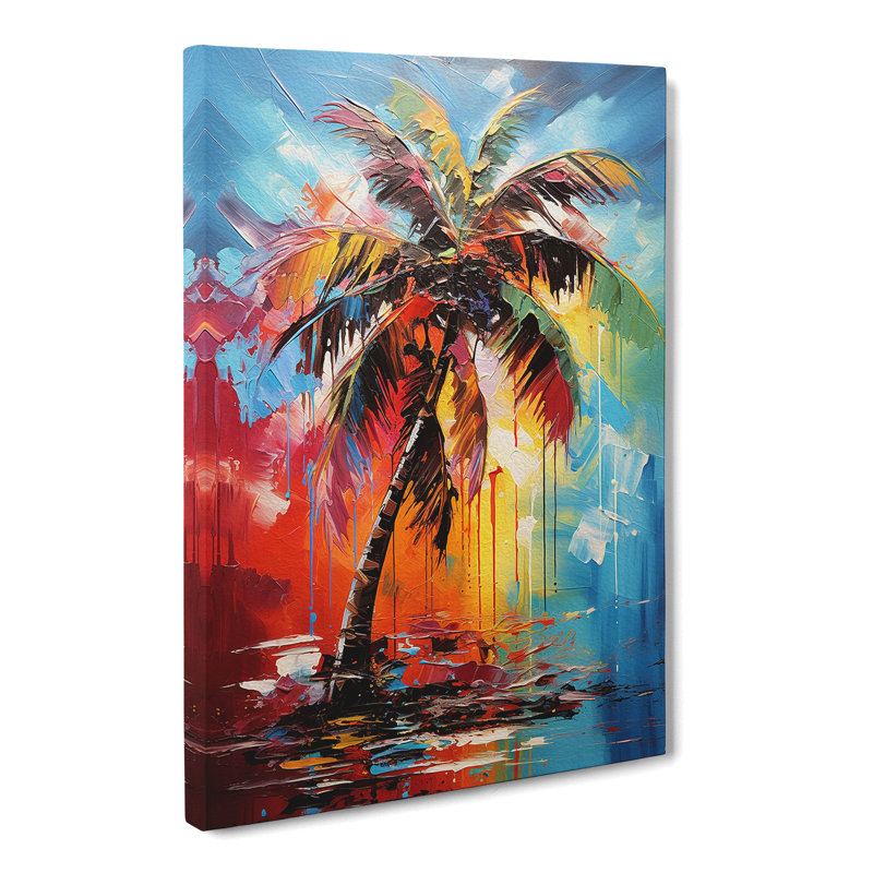 Palm Tree Expressionism No.3 - Wrapped Canvas, 50cm H x 35cm W x 3cm D