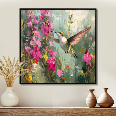 Hummingbird In The Farm Garden III - Bird Wall Art Decor