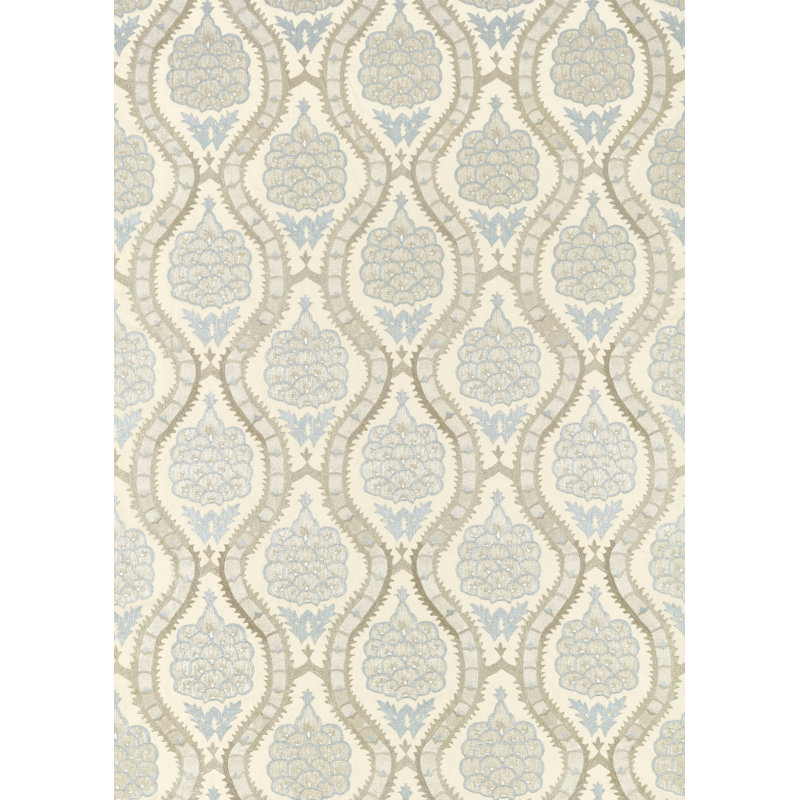 Anar Trellis Fabric, Stockholm Blue/Platinum Gray