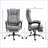 Reclining Massage Office Chair with Heating, Vibrating Motors &amp; Footrest | Slate Gray | Polyester