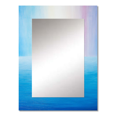 Blue Spectral Solitude - Abstract Shapes Unique Wall Mirror, Blue Mirror, Printed Metal Art