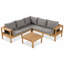 Ensemble de canapé d'extérieur en bois d'acacia avec coussins confortables et design polyvalent-363908443