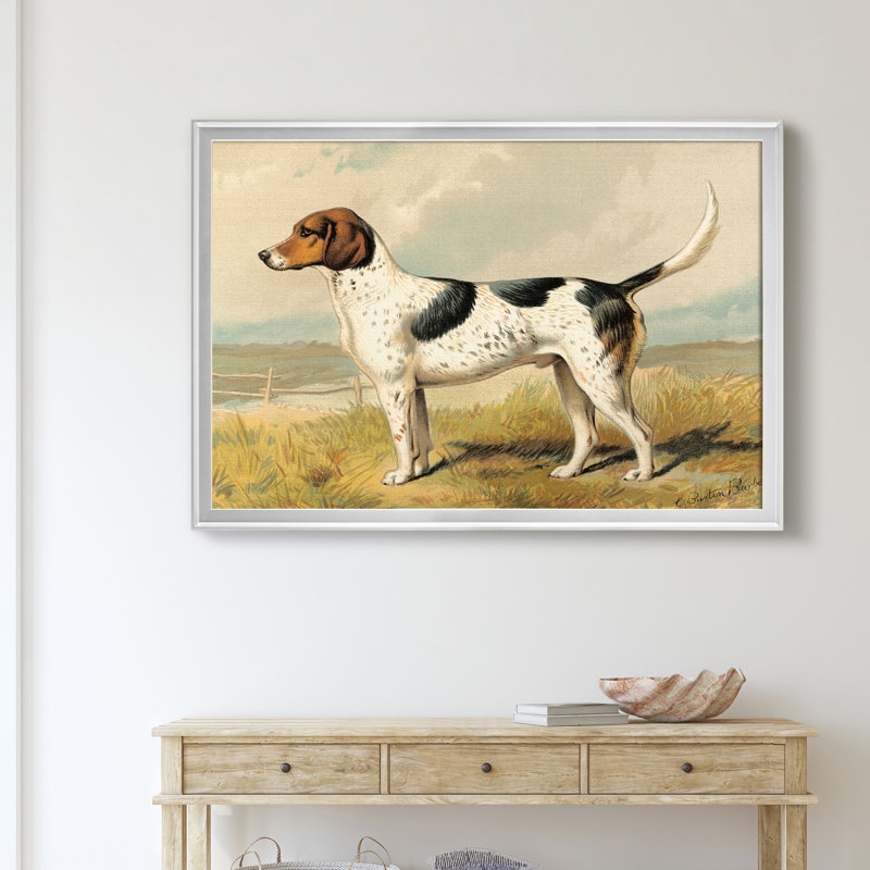 Fox Hound - cadre photo, reproduction d'art sur toile, H 30,5 po x l 42,5 po x P 1,5 po, Argent