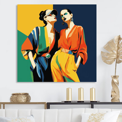 Orange et vert mexicain «Romance of Women II» - art mural mexicain